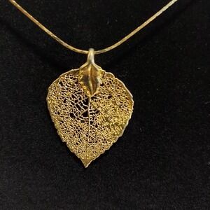 Gold Tone Filligree Necklace, Gold Tone Chain, 12 inches long